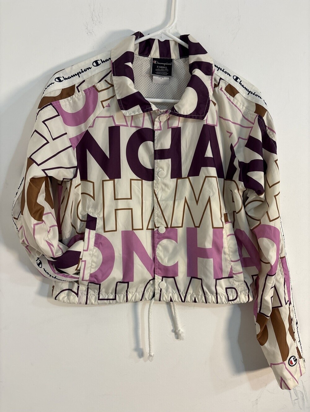 Champion Cropped Coaches Windbreaker Jacket || Women's Size: X-Small